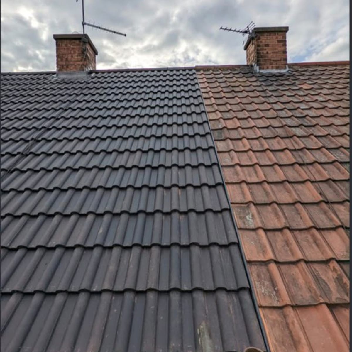 New roof beside the chimney